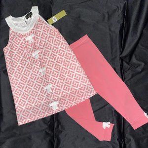 Nicole Miller KIDS - 2-Set - Peach-Pink and White - Size 6